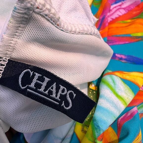 Chaps Tropical Blue One Piece Swimsuit Size 16 - Picture 8 of 8